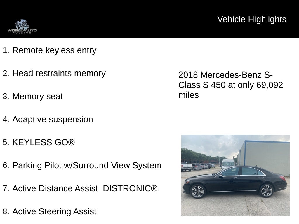 2018 Mercedes-Benz S-Class S 450 4MATIC®